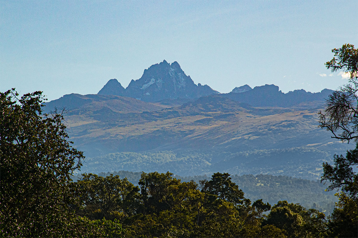Mt Kenya, viewed from Serena Mountain Lodge.